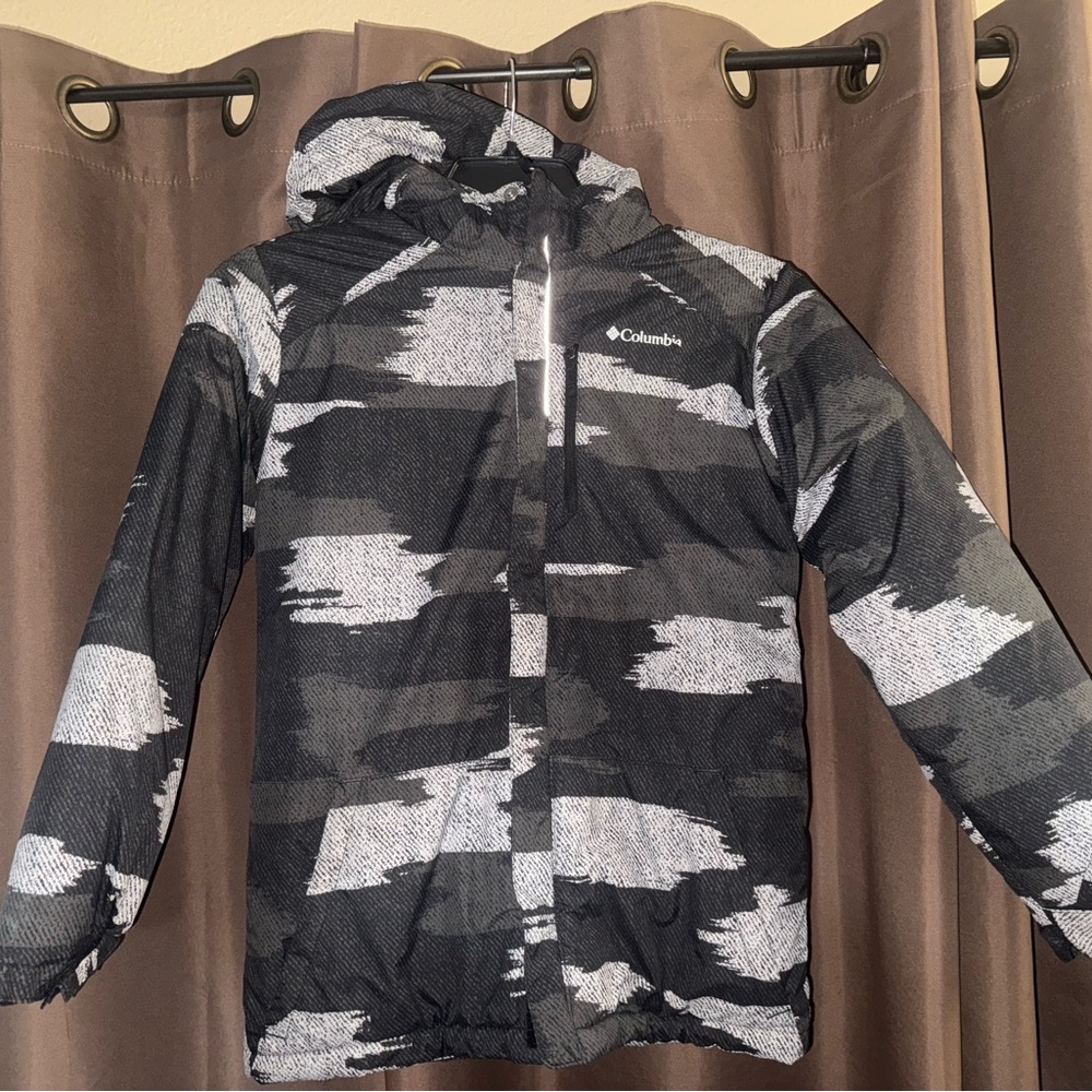 Columbia Kids' Black and Gray Patterned Raincoat